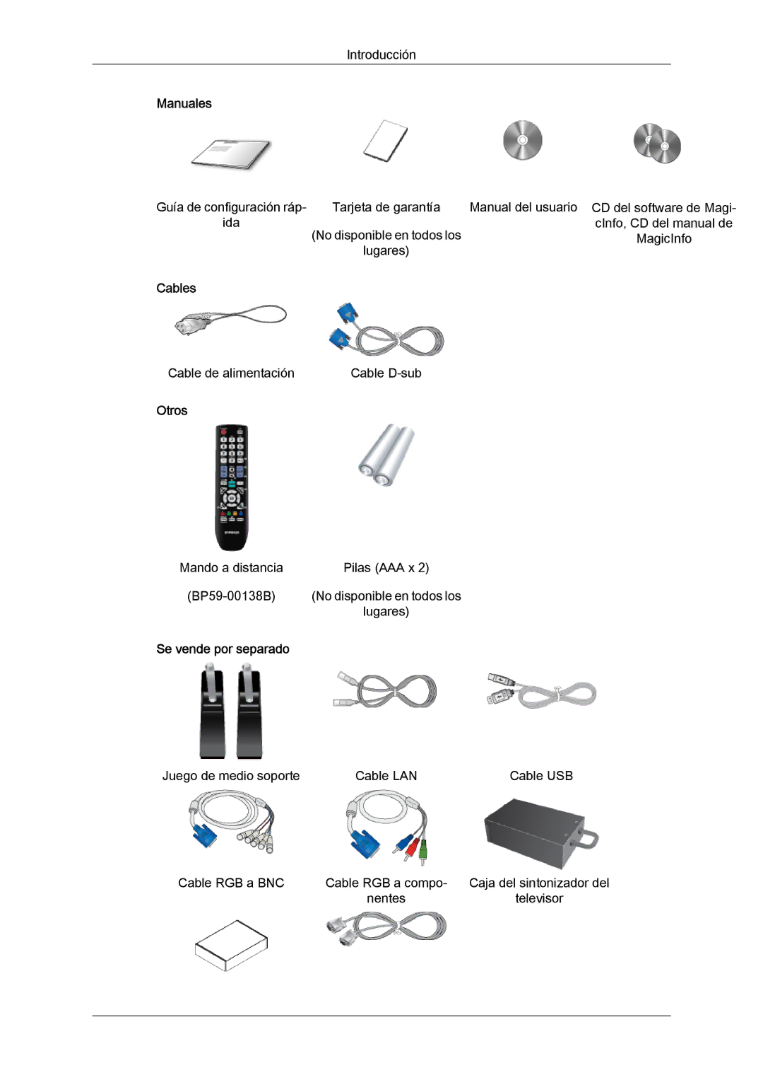 Samsung LH32CRTMBC/EN, LH32CRSMBC/EN, LH32CRSMBD/EN manual Cables 