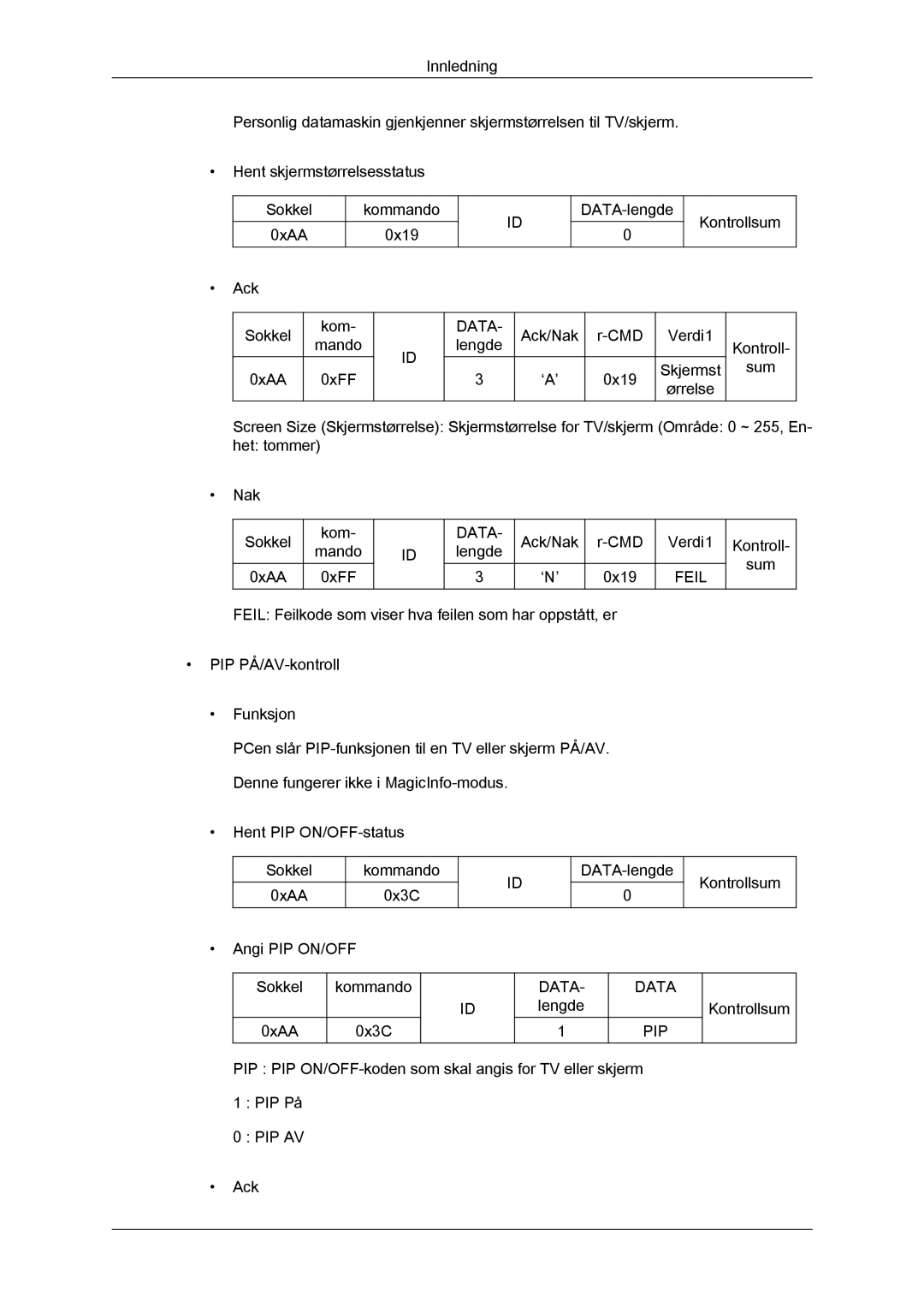 Samsung LH32CRTMBC/EN, LH32CRSMBC/EN, LH32CRSMBD/EN manual Data PIP 