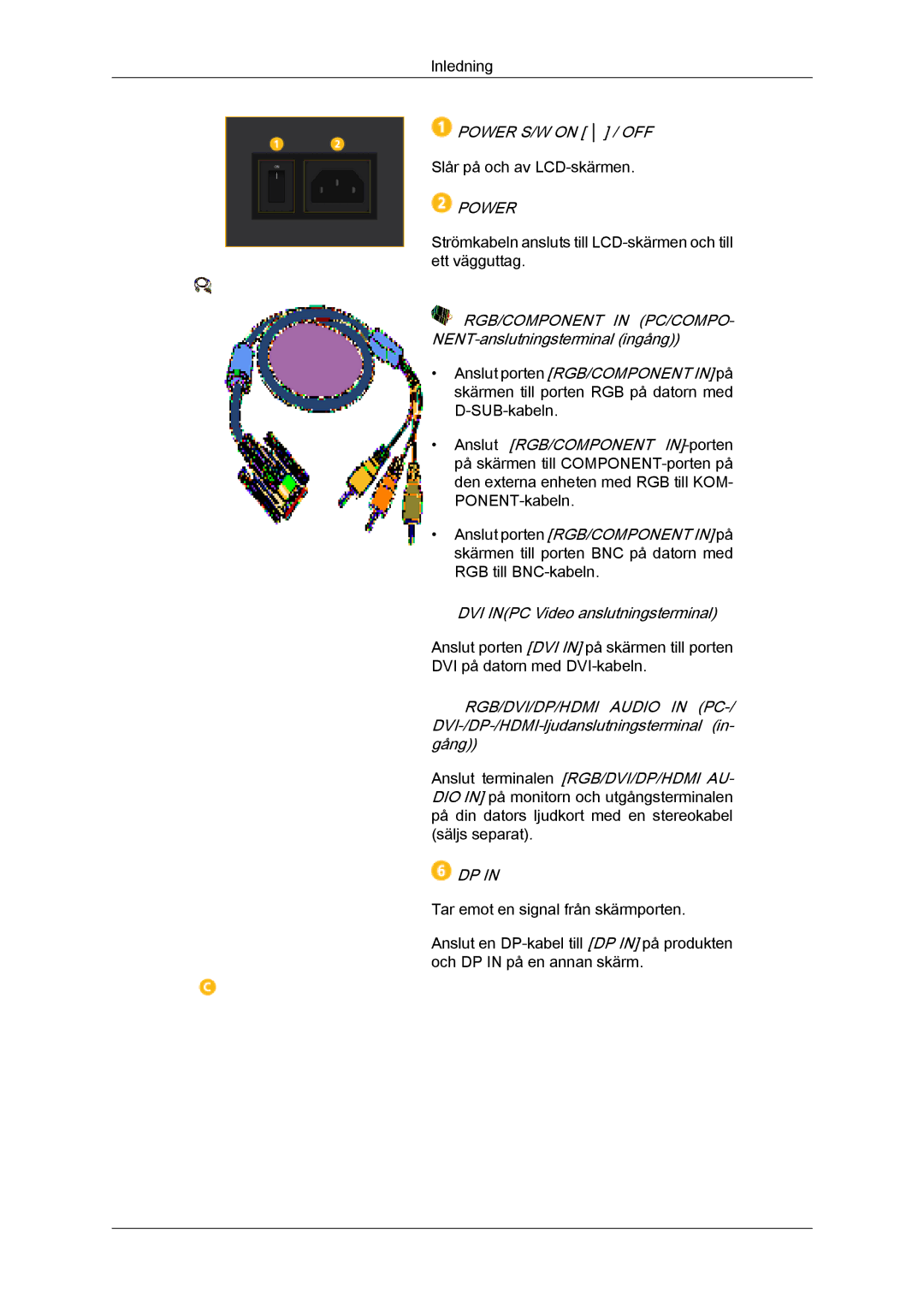 Samsung LH32CRSMBD/EN, LH32CRTMBC/EN, LH32CRSMBC/EN manual Power S/W on / OFF 