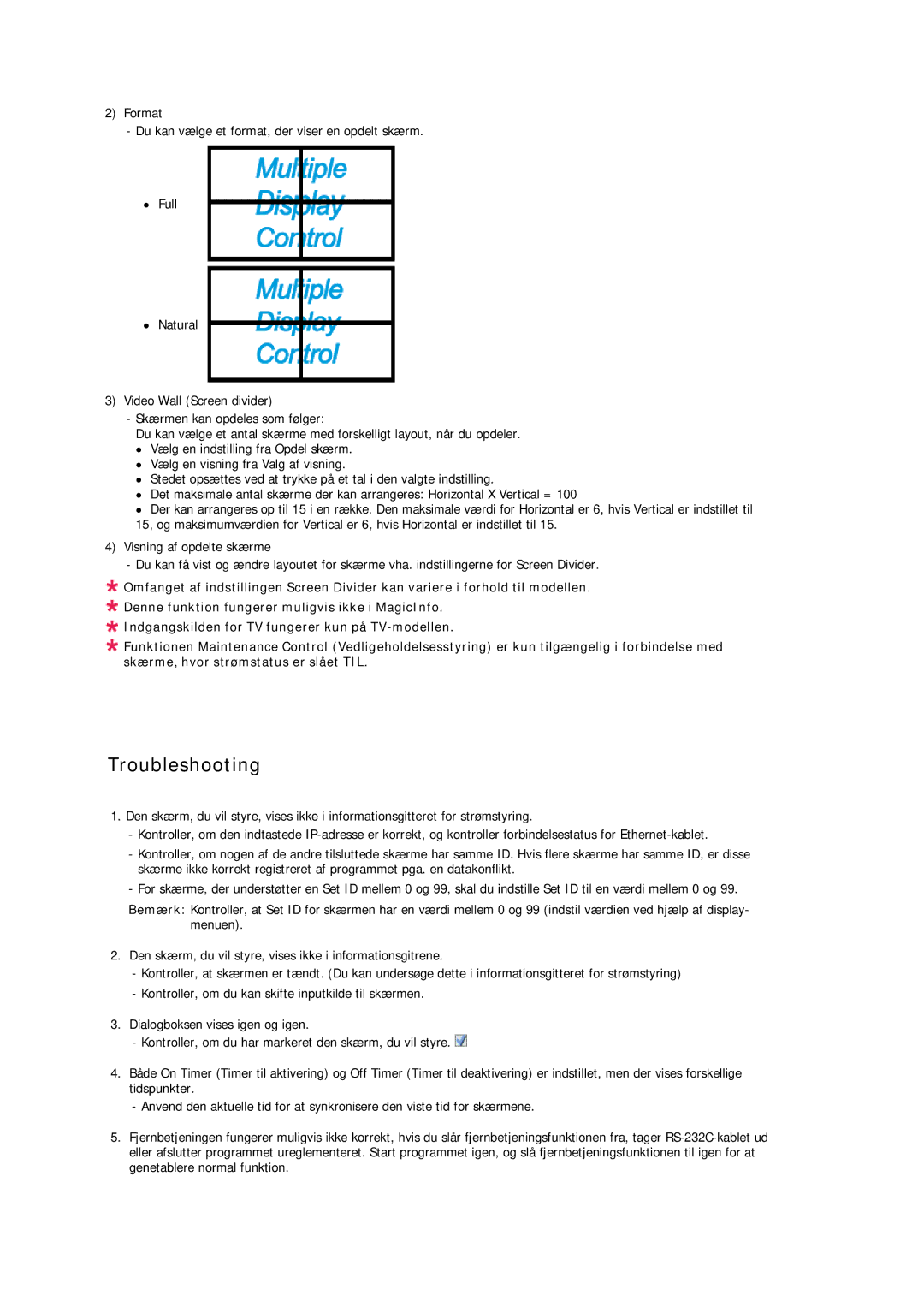 Samsung LH32CRSMBC/EN, LH32CRTMBC/EN, LH32CRSMBD/EN manual Troubleshooting 