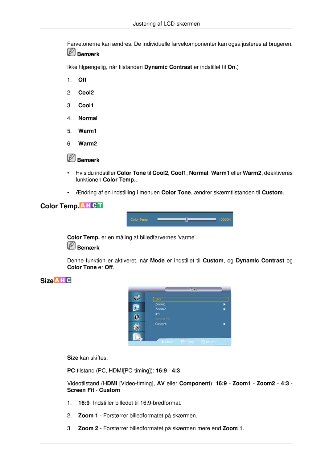 Samsung LH32CRSMBD/EN, LH32CRTMBC/EN, LH32CRSMBC/EN manual Color Temp 