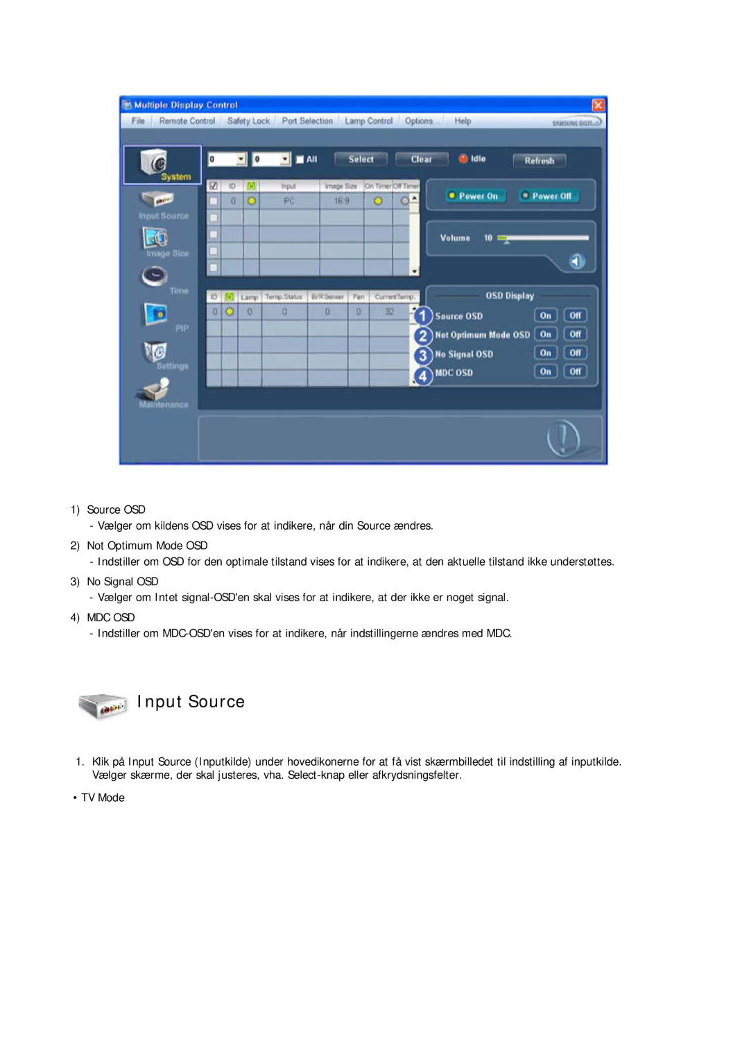 Samsung LH32CRTMBC/EN, LH32CRSMBC/EN, LH32CRSMBD/EN manual Input Source 