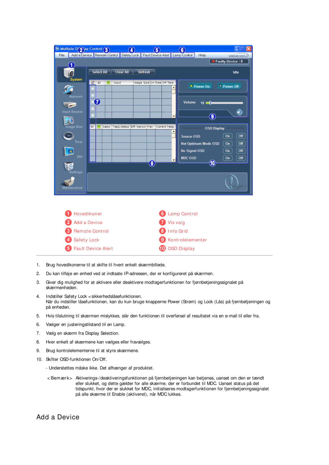 Samsung LH32CRTMBC/EN, LH32CRSMBC/EN, LH32CRSMBD/EN manual Add a Device 