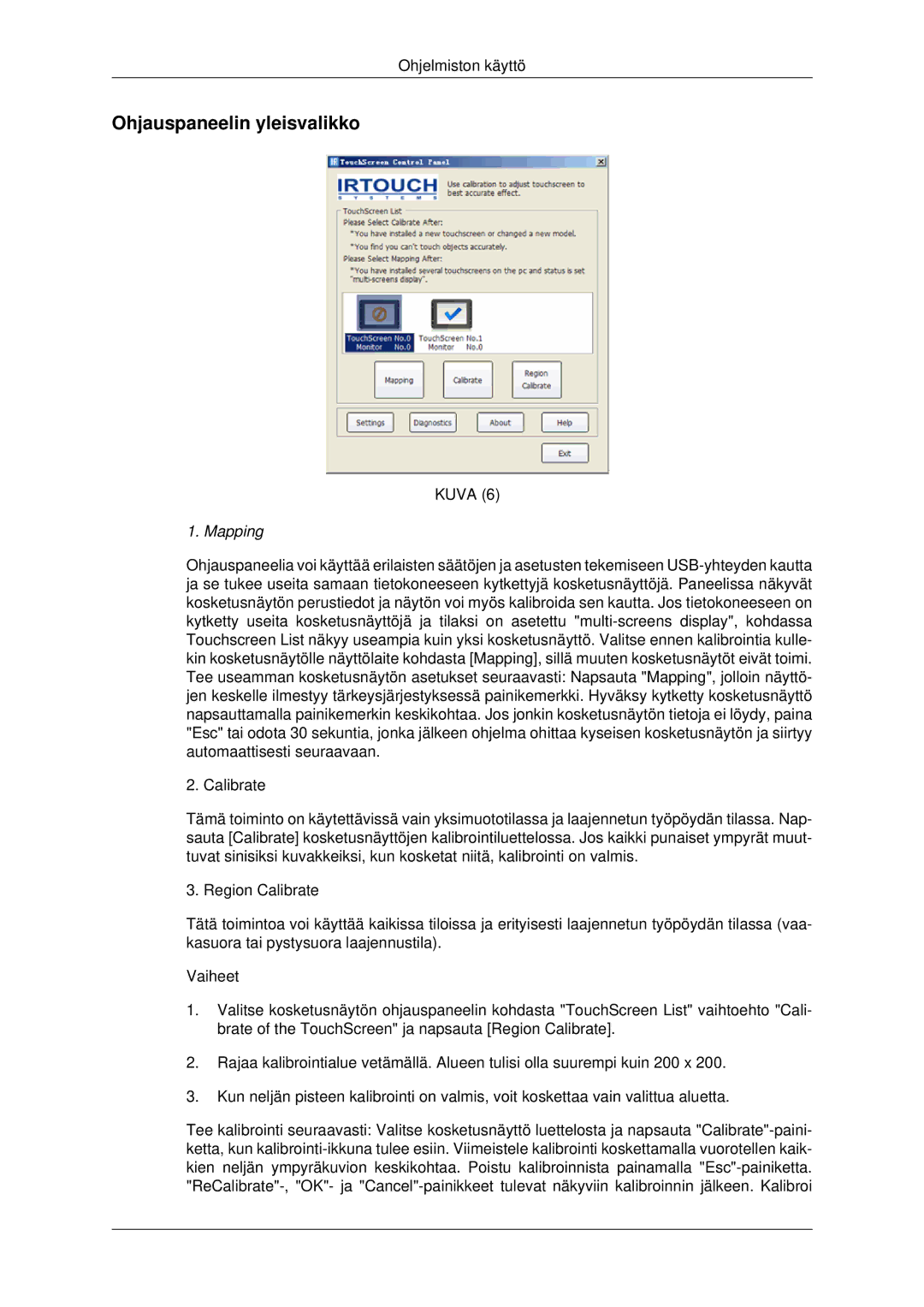 Samsung LH32CRTMBC/EN, LH32CRSMBC/EN, LH32CRSMBD/EN manual Ohjauspaneelin yleisvalikko, Mapping 