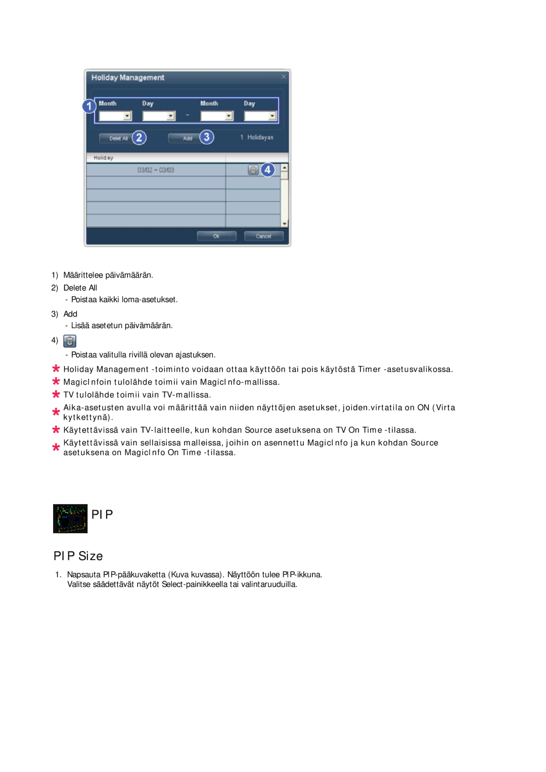 Samsung LH32CRTMBC/EN, LH32CRSMBC/EN, LH32CRSMBD/EN manual Pip, PIP Size 