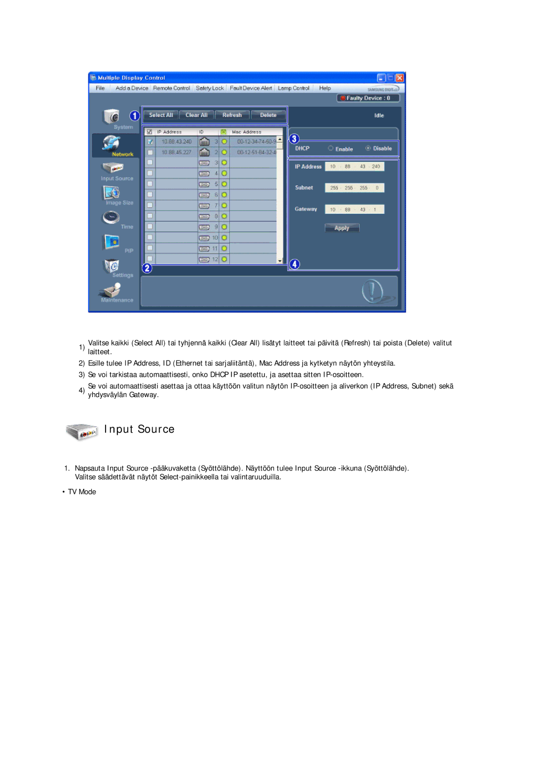 Samsung LH32CRSMBC/EN, LH32CRTMBC/EN, LH32CRSMBD/EN manual Input Source 