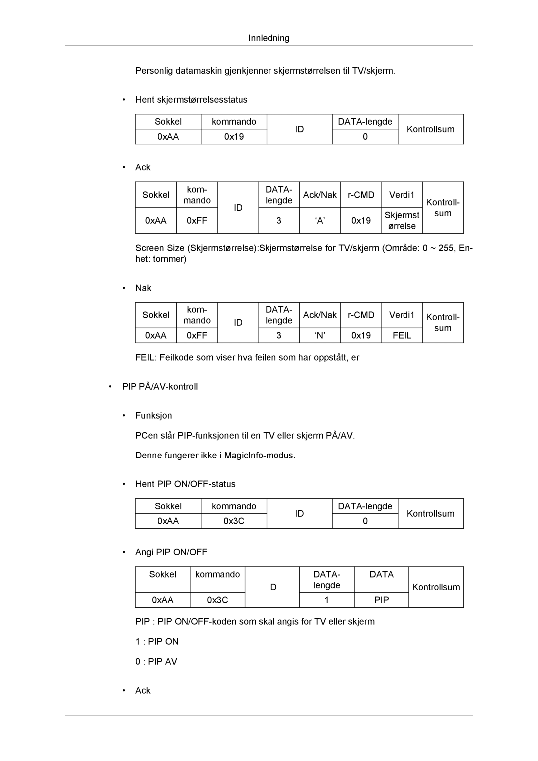 Samsung LH32CRTMBC/EN, LH32CRSMBC/EN, LH32CRSMBD/EN manual Data PIP 