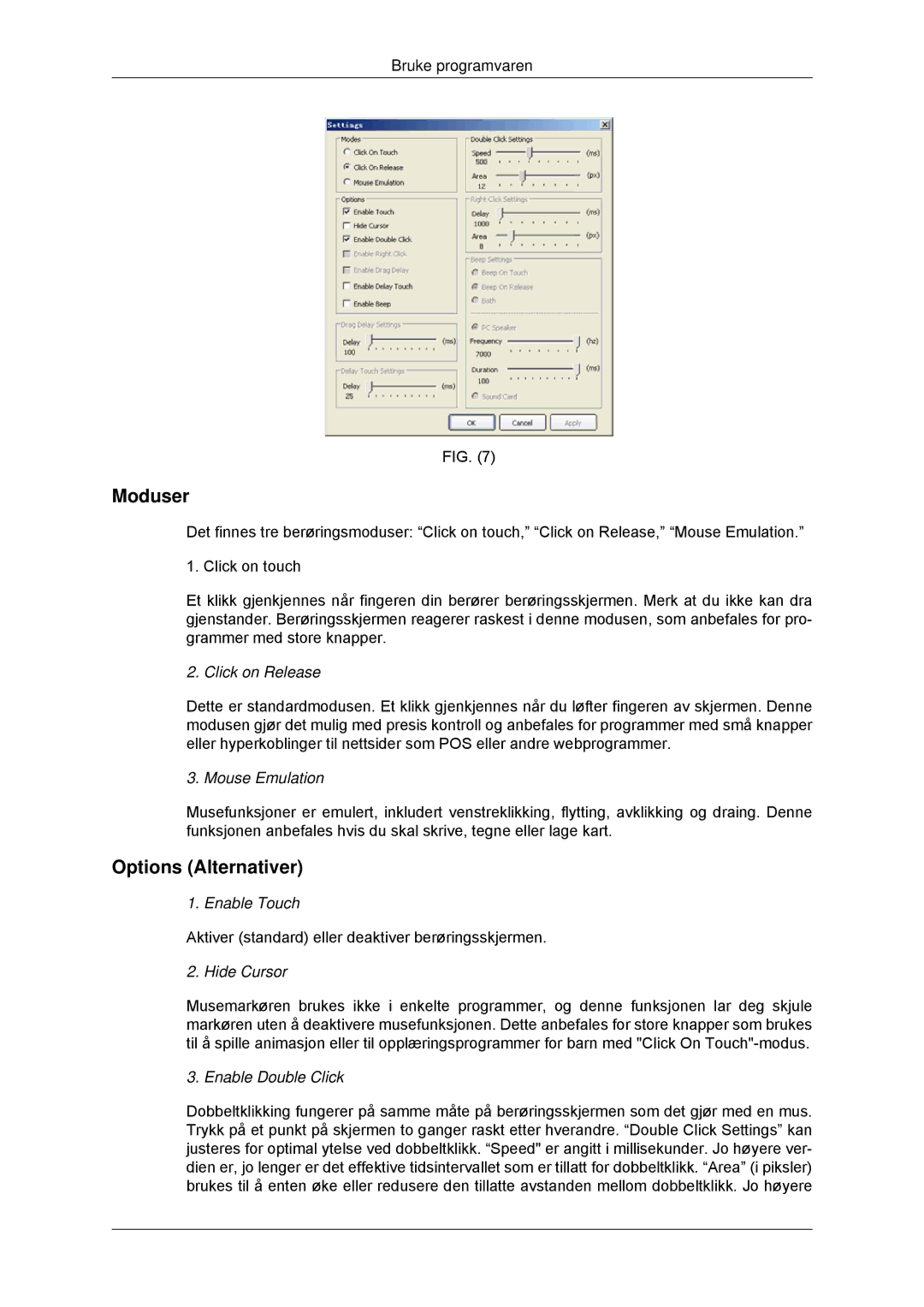 Samsung LH32CRSMBC/EN, LH32CRTMBC/EN, LH32CRSMBD/EN manual Moduser, Options Alternativer 