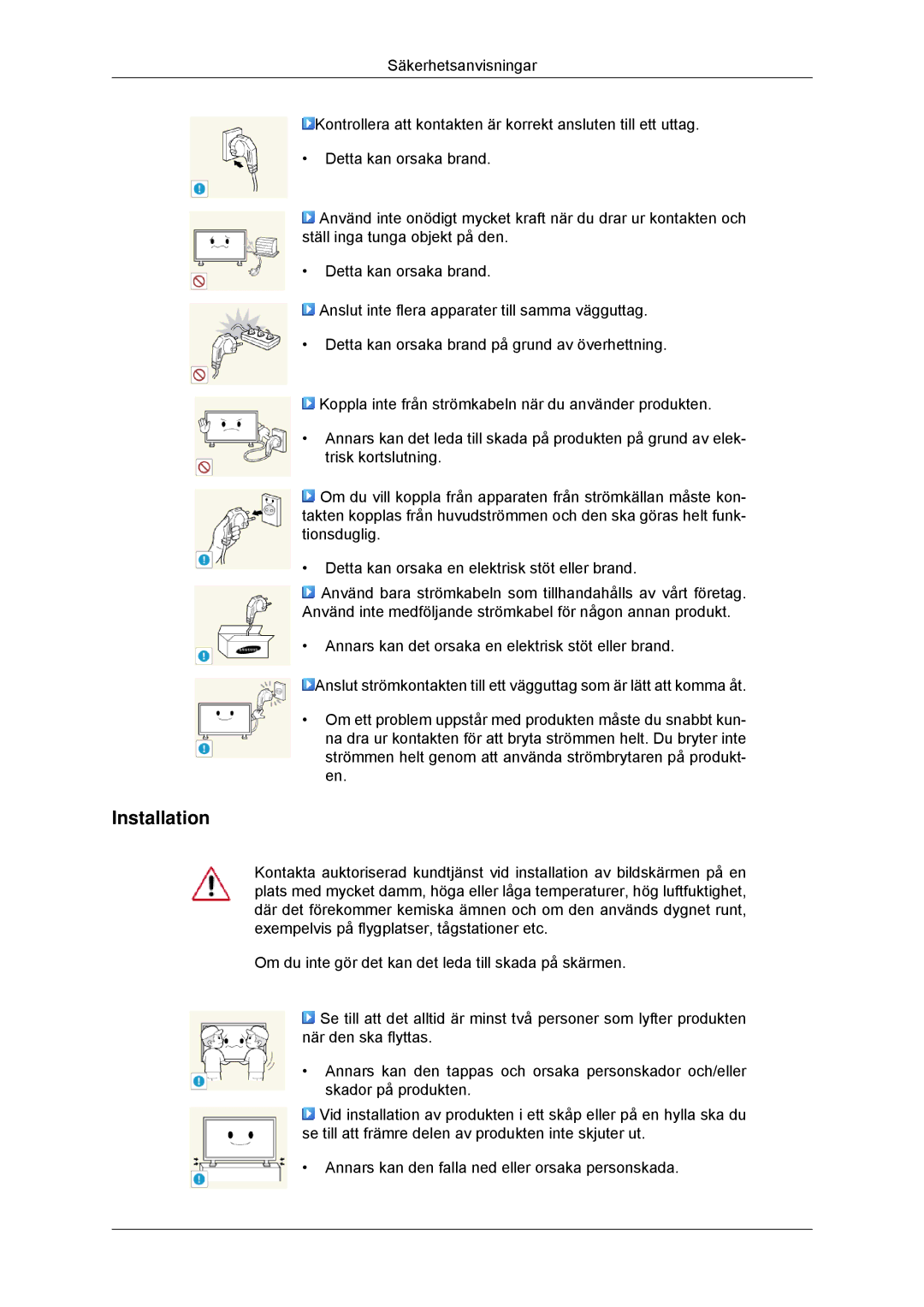 Samsung LH32CRTMBC/EN, LH32CRSMBC/EN, LH32CRSMBD/EN manual Installation 