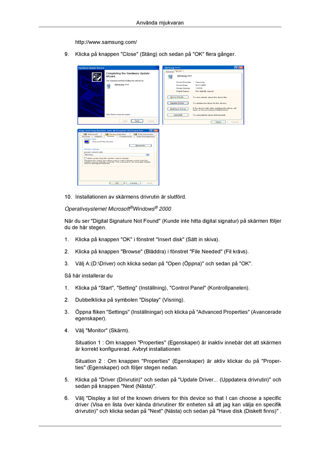 Samsung LH32CRTMBC/EN, LH32CRSMBC/EN, LH32CRSMBD/EN manual Operativsystemet MicrosoftWindows 