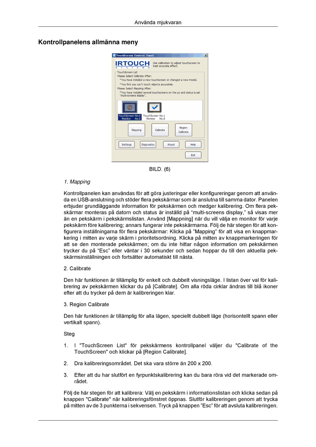 Samsung LH32CRTMBC/EN, LH32CRSMBC/EN, LH32CRSMBD/EN manual Kontrollpanelens allmänna meny, Mapping 