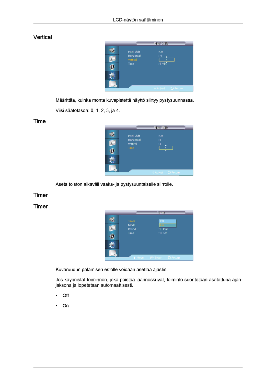 Samsung LH32CRSMBC/EN, LH32CRTMBC/EN, LH32CRSMBD/EN manual Timer 