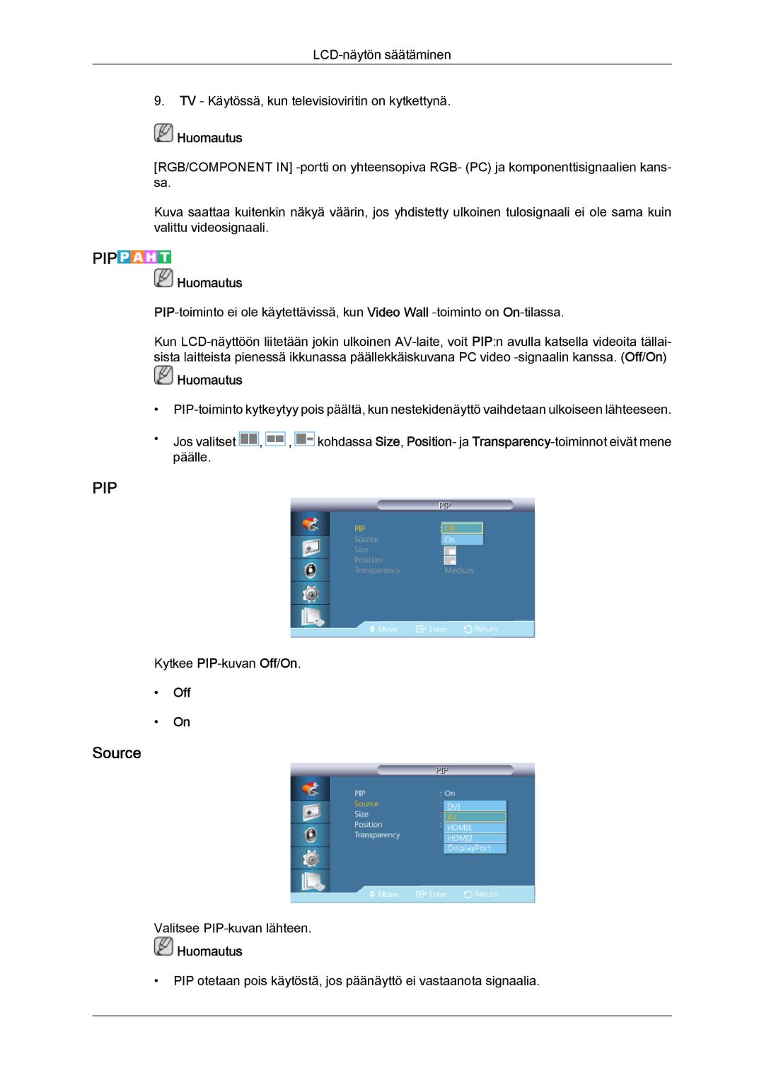 Samsung LH32CRSMBC/EN, LH32CRTMBC/EN, LH32CRSMBD/EN manual Source, Off 