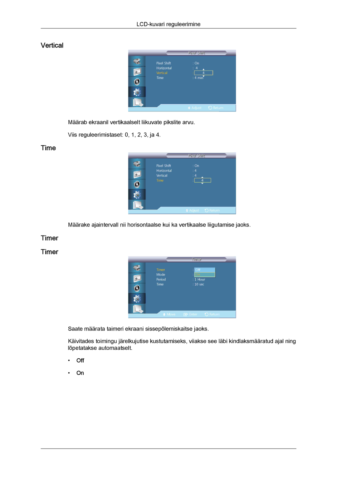 Samsung LH32CRTMBC/EN, LH32CRSMBD/EN manual Timer 