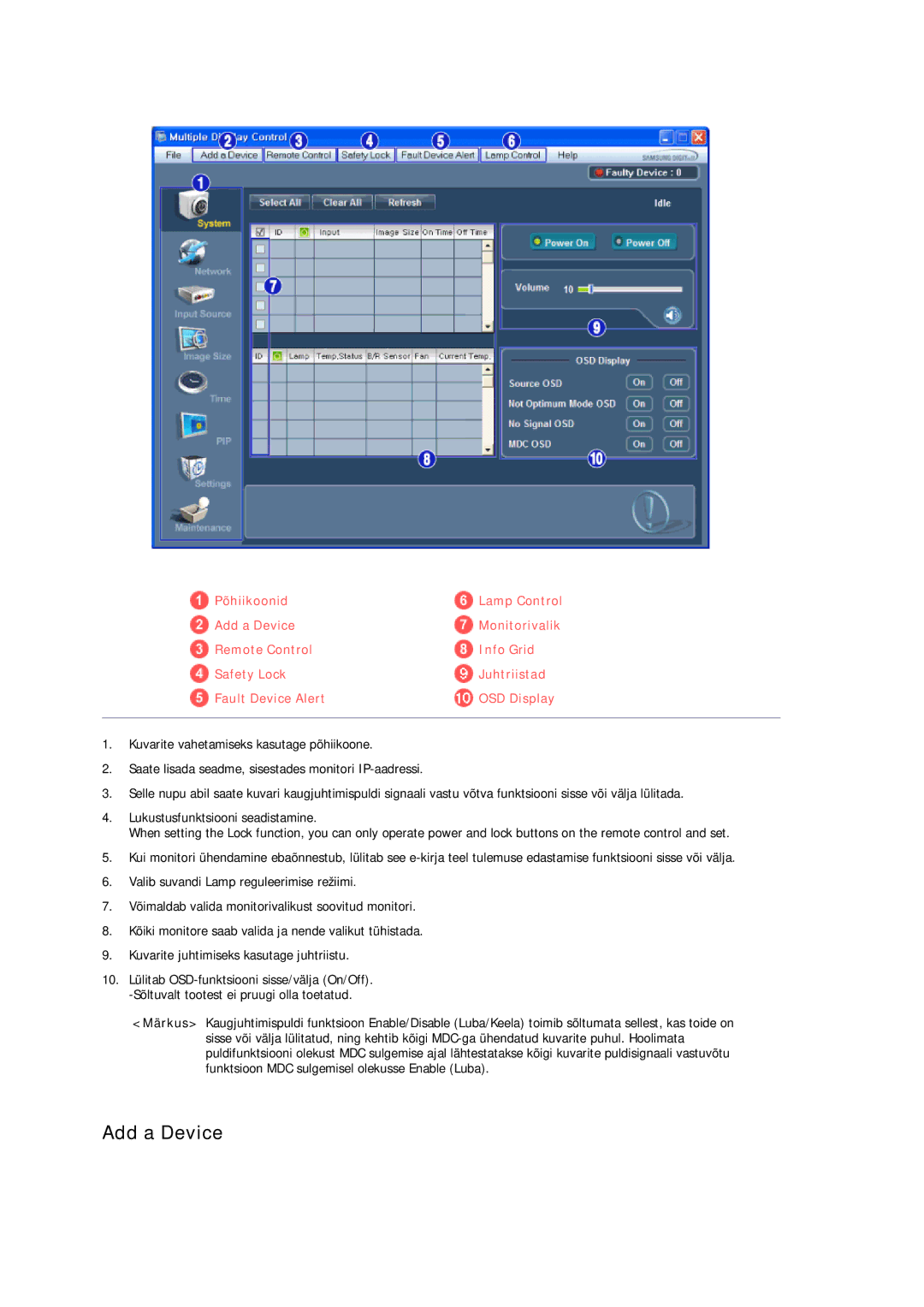 Samsung LH32CRSMBD/EN, LH32CRTMBC/EN manual Add a Device 