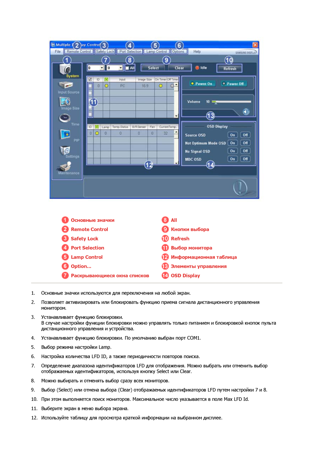 Samsung LH32CRTMBC/EN, LH32CRSMBD/EN manual Основные значки 