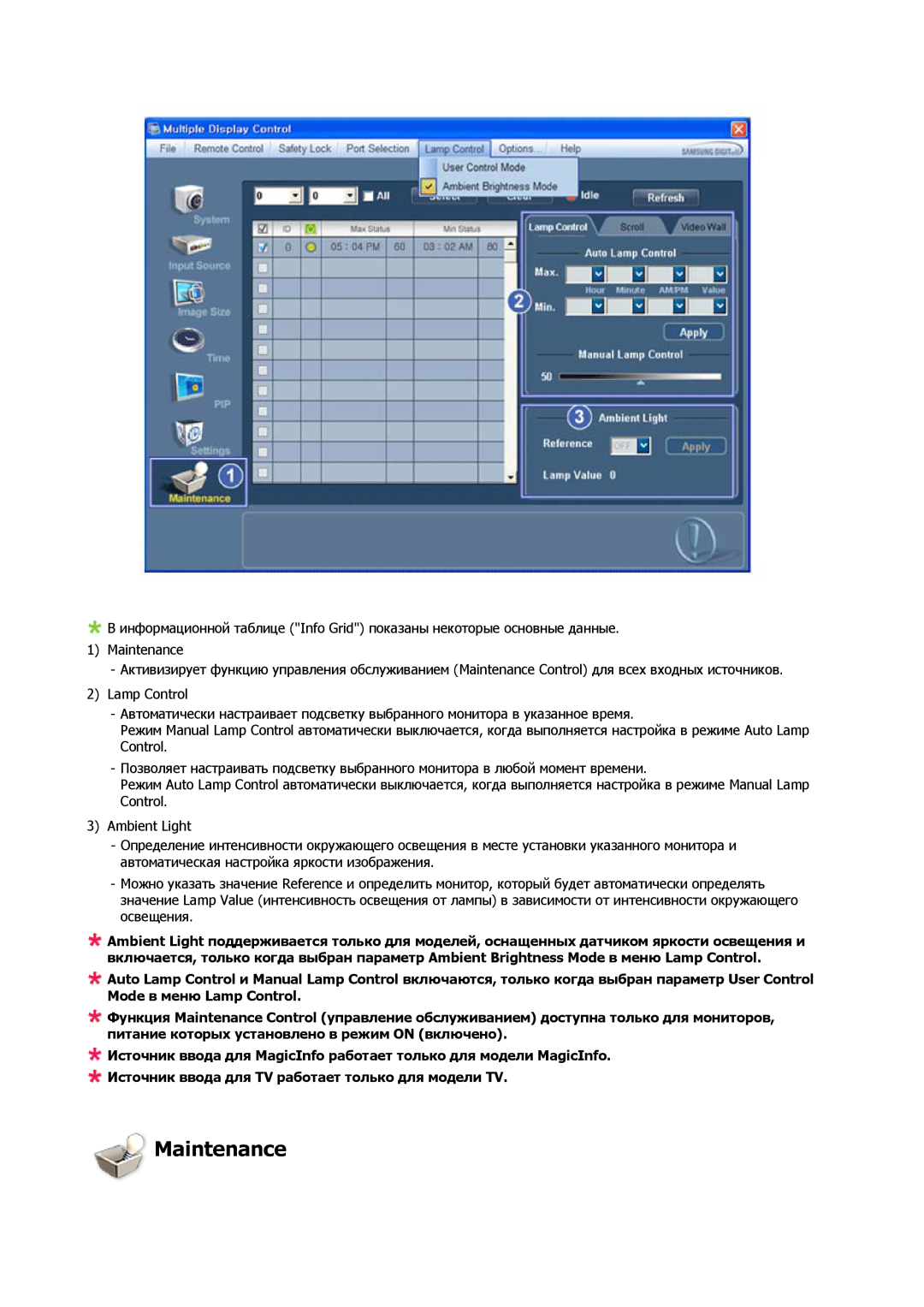 Samsung LH32CRSMBD/EN, LH32CRTMBC/EN manual Maintenance 
