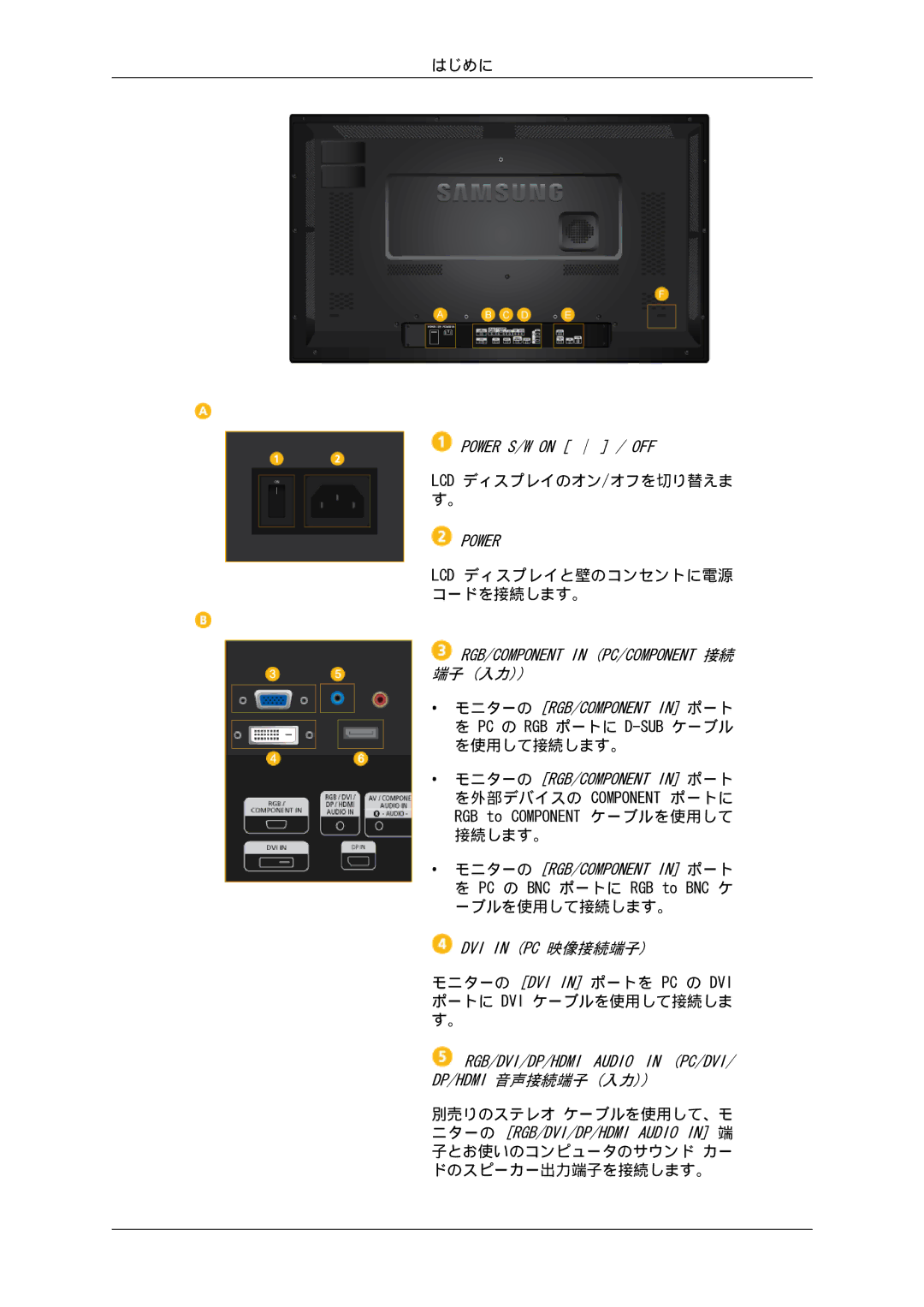 Samsung LH32CRTMBC/XJ, LH32CRSMBD/XJ manual Lcd ディスプレイのオン/オフを切り替えま す。 