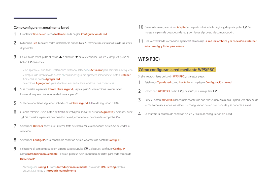 Samsung LH55DBDPLGC/EN Cómo configurar la red mediante Wpspbc, Si el enrutador tiene un botón WPSPBC, siga estos pasos 