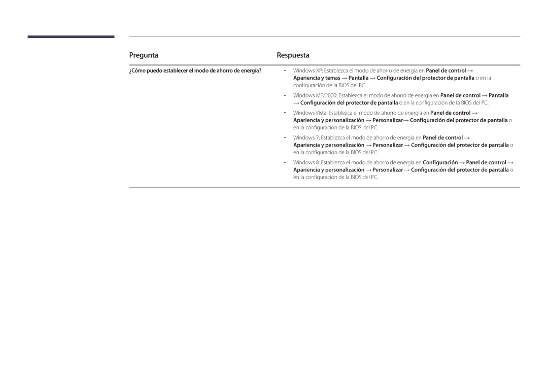 Samsung LH32DBDPLGC/EN, LH48DBDPLGC/EN, LH40DBDPLGC/EN, LH55DBDPLGC/EN manual Pregunta, Respuesta 