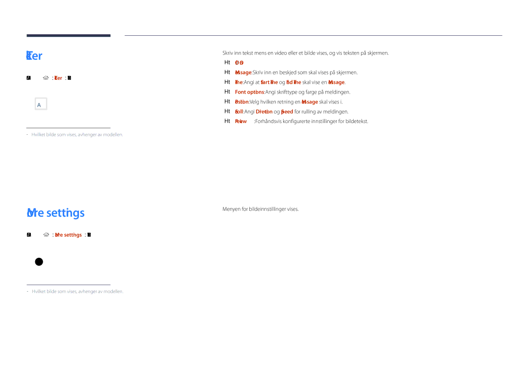 Samsung LH55DBDPLGC/EN, LH32DBDPLGC/EN, LH48DBDPLGC/EN, LH40DBDPLGC/EN manual Ticker, More settings 