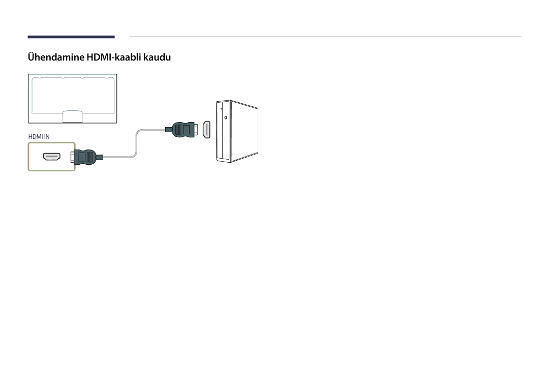 Samsung LH48DBDPLGC/EN, LH32DBDPLGC/EN, LH40DBDPLGC/EN, LH55DBDPLGC/EN manual Ühendamine HDMI-kaabli kaudu 