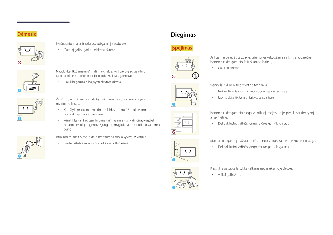 Samsung LH32DBDPLGC/EN, LH48DBDPLGC/EN, LH40DBDPLGC/EN, LH55DBDPLGC/EN manual Diegimas 