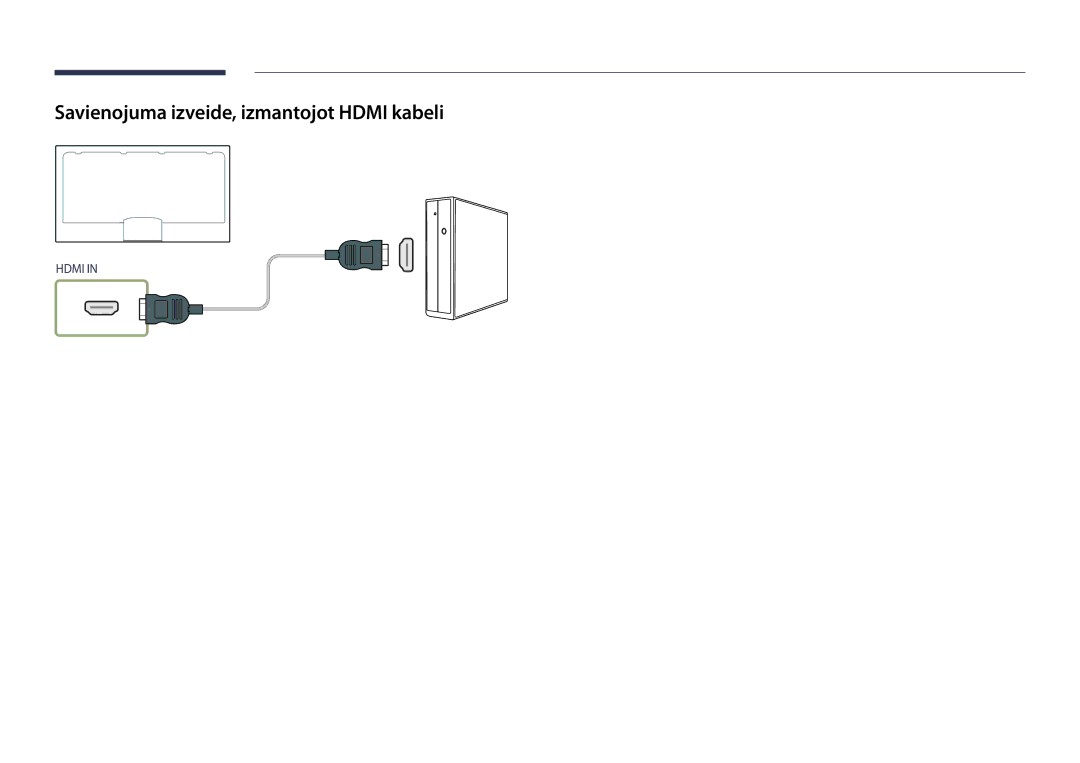 Samsung LH48DBDPLGC/EN, LH32DBDPLGC/EN, LH40DBDPLGC/EN, LH55DBDPLGC/EN manual Savienojuma izveide, izmantojot Hdmi kabeli 