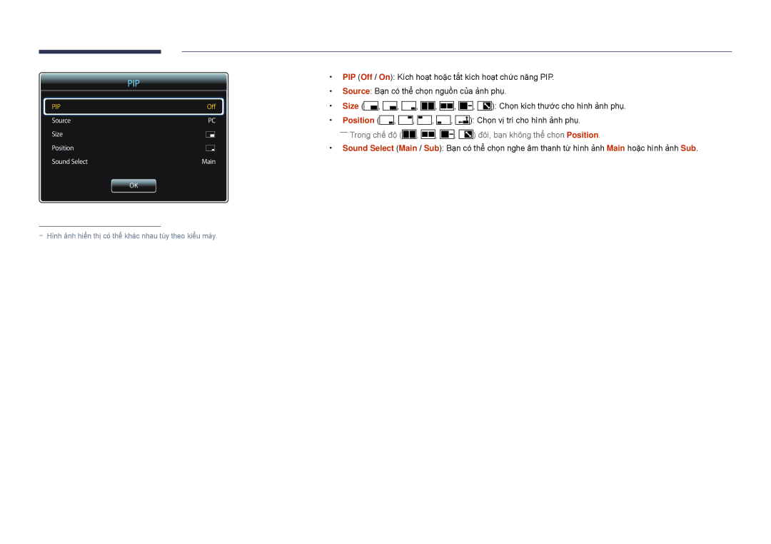 Samsung LH48DBDPLGC/XY, LH32DBDPLGC/XY, LH55DBDPLGC/XY, LH40DBDPLGC/XY manual Pip 