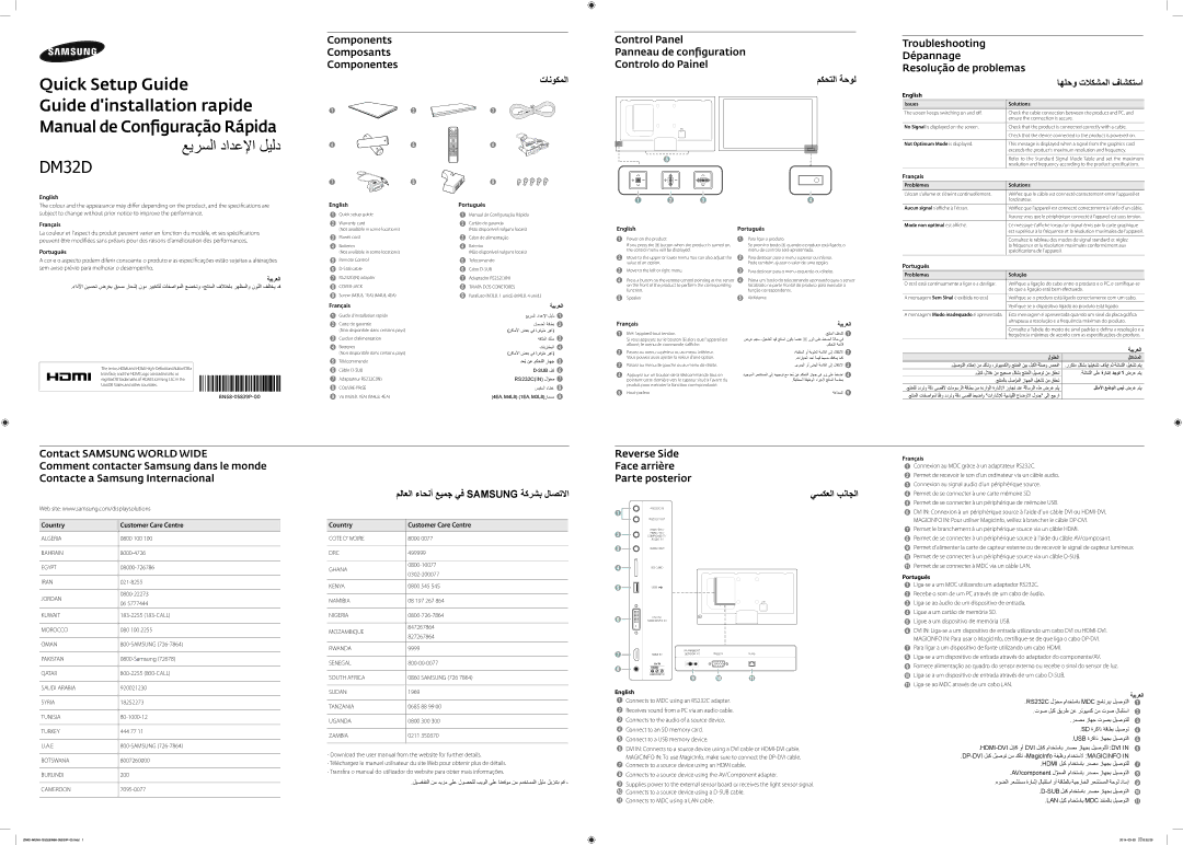 Samsung LH32DMDPLGC/UE, LH32DMDPLGC/EN, LH32DMDPLGC/NG manual ﺕﺎﻧﻮﻜﻤﻟﺍ, ﻢﻜﺤﺘﻟﺍ ﺔﺣﻮﻟ, ﻲﺴﻜﻌﻟﺍ ﺐﻧﺎﺠﻟﺍ 