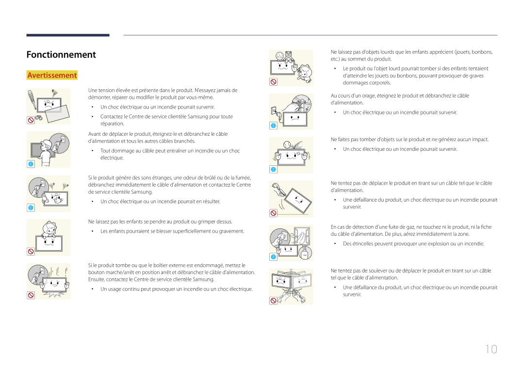 Samsung LH46EDCPLBC/EN, LH32EDCPLBC/EN, LH75EDCPLBC/EN, LH65EDCPLBC/EN, LH40EDCPLBC/EN, LH55EDCPLBC/EN manual Fonctionnement 