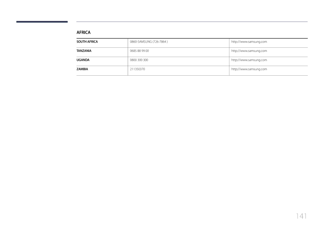 Samsung LH40EDCPLBC/EN, LH32EDCPLBC/EN, LH75EDCPLBC/EN, LH65EDCPLBC/EN, LH46EDCPLBC/EN, LH55EDCPLBC/EN manual 141 