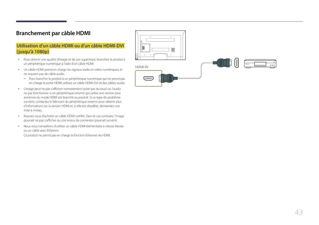 Samsung LH75EDCPLBC/EN, LH32EDCPLBC/EN, LH65EDCPLBC/EN, LH40EDCPLBC/EN, LH46EDCPLBC/EN, LH55EDCPLBC/EN manual Hdmi 