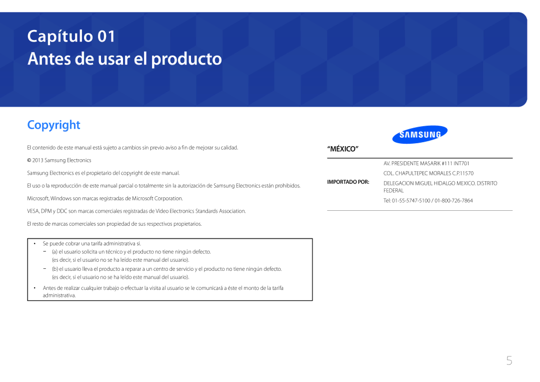 Samsung LH55EDCPLBC/EN, LH32EDCPLBC/EN, LH75EDCPLBC/EN, LH65EDCPLBC/EN, LH40EDCPLBC/EN Antes de usar el producto, Copyright 