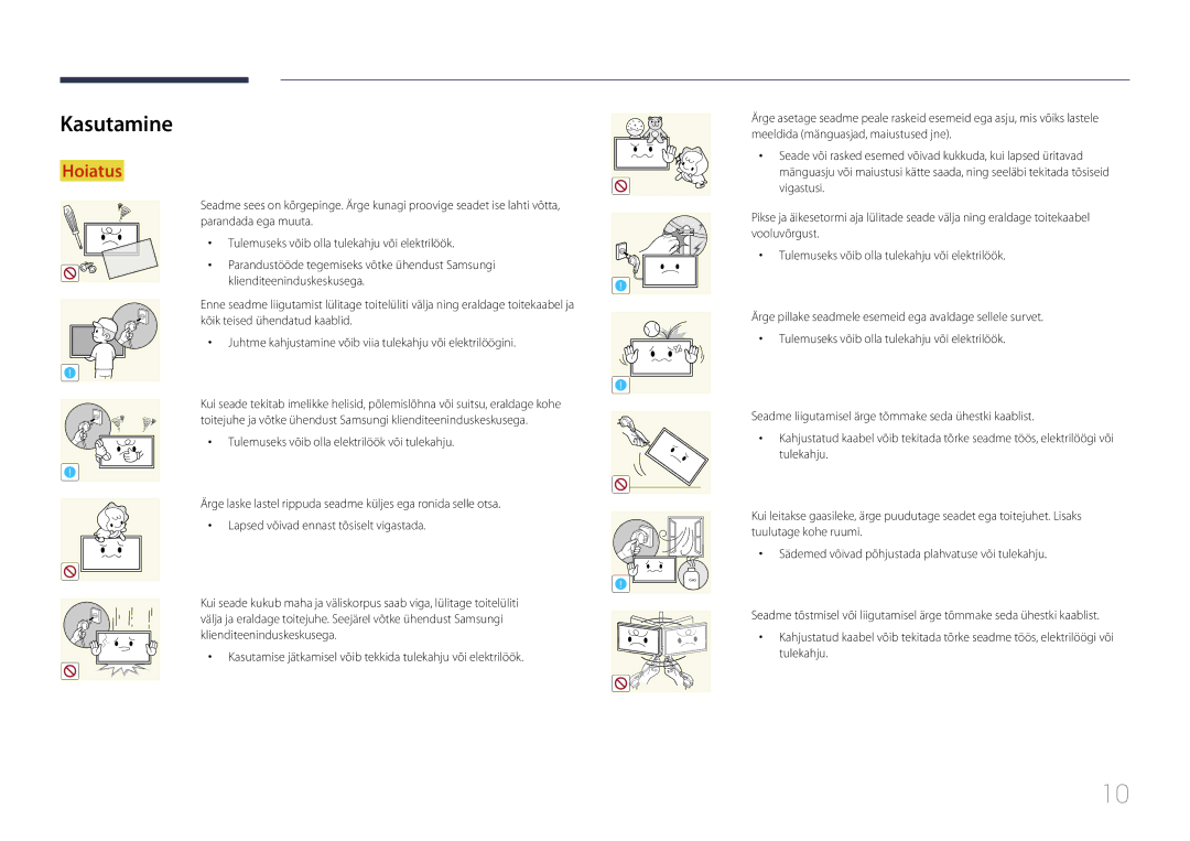 Samsung LH40EDCPLBC/EN, LH32EDCPLBC/EN, LH75EDCPLBC/EN, LH65EDCPLBC/EN, LH46EDCPLBC/EN, LH55EDCPLBC/EN manual Kasutamine 