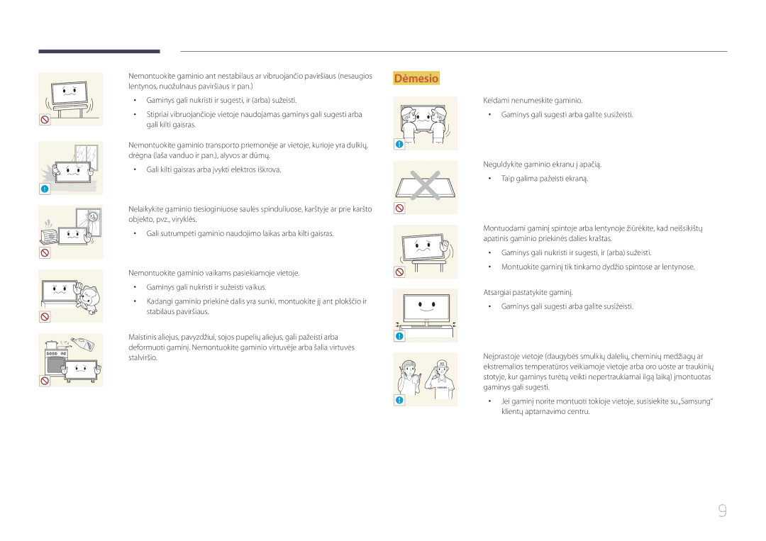 Samsung LH65EDCPLBC/EN, LH32EDCPLBC/EN, LH75EDCPLBC/EN, LH40EDCPLBC/EN, LH46EDCPLBC/EN, LH55EDCPLBC/EN manual Stalviršio 