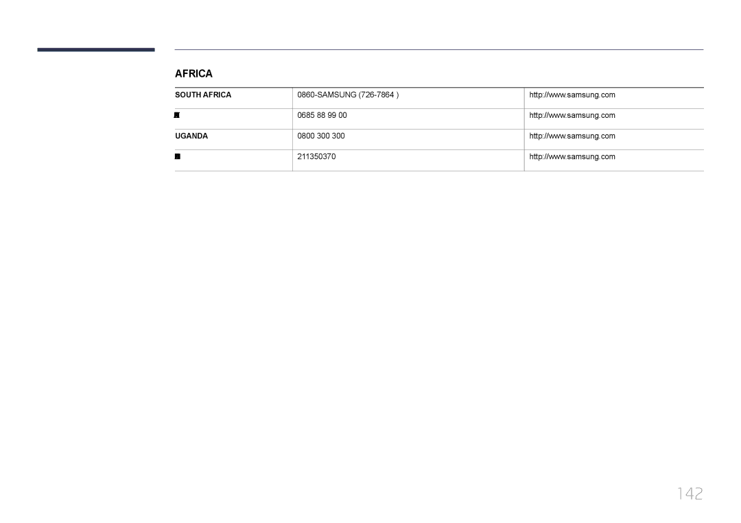 Samsung LH55EDCPLBC/EN, LH32EDCPLBC/EN, LH75EDCPLBC/EN, LH65EDCPLBC/EN, LH40EDCPLBC/EN, LH65EDCPRBC/EN manual 142 