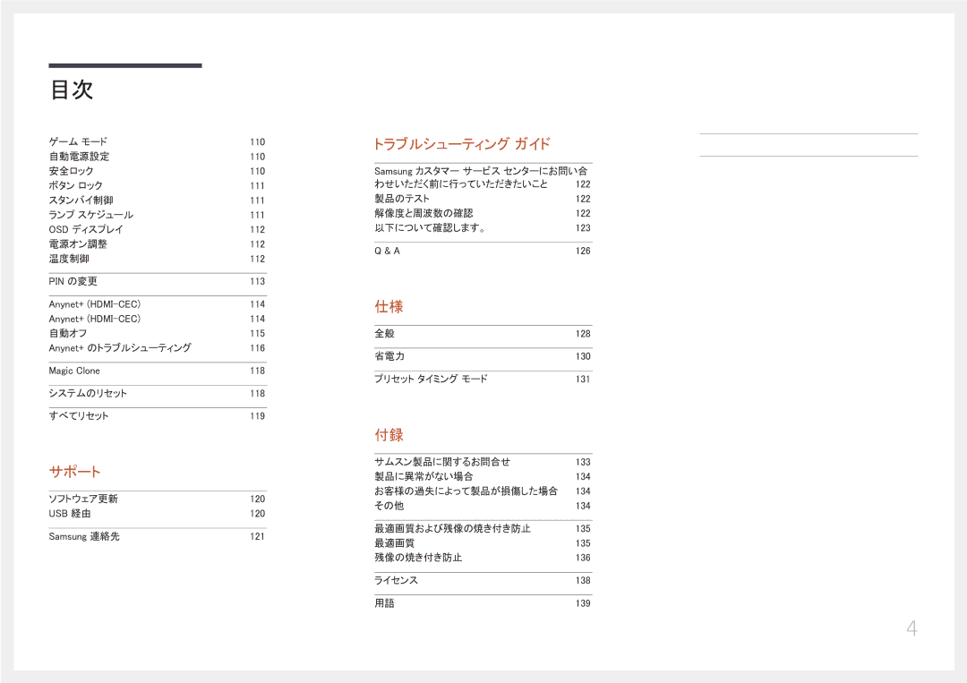 Samsung LH32EDCPLBC/XJ, LH40EDCPLBC/XJ, LH46EDCPLBC/XJ, LH55EDCPLBC/XJ manual サポート 