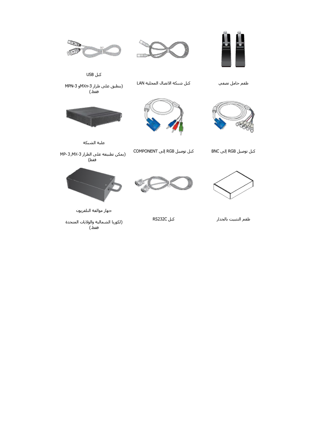 Samsung LH32HBPLBC/XY, LH32HBPLBC/EN, LH32HBSLBC/XY, LH32HBPLBC/NG, LH32HBTLBC/XY, LH32HBSLBC/SM Component ﻰﻟإ RGB ﻞﻴﺹﻮﺗ ﻞﺒآ 