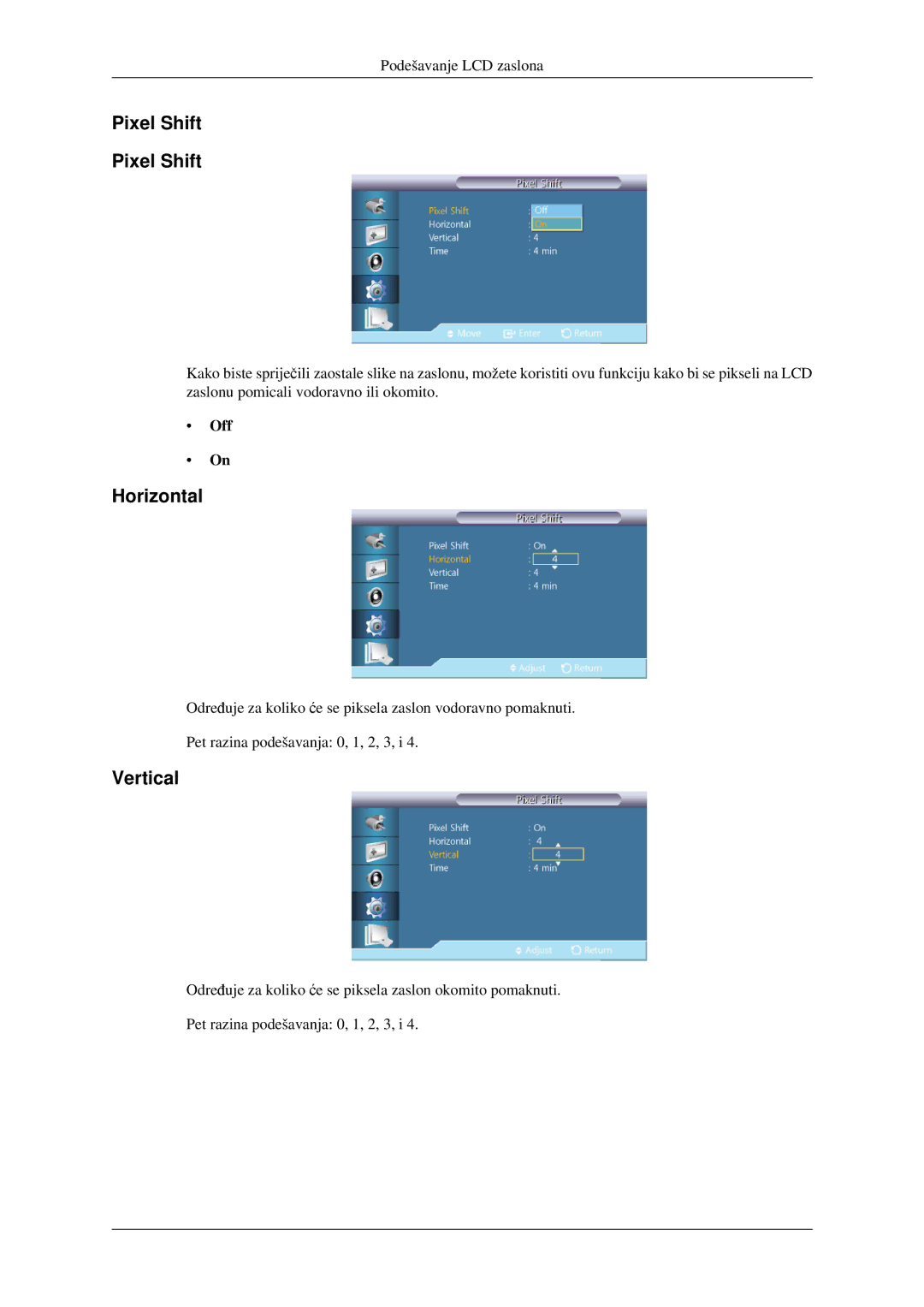 Samsung LH32HBSLBC/EN, LH32HBPLBC/EN manual Pixel Shift 