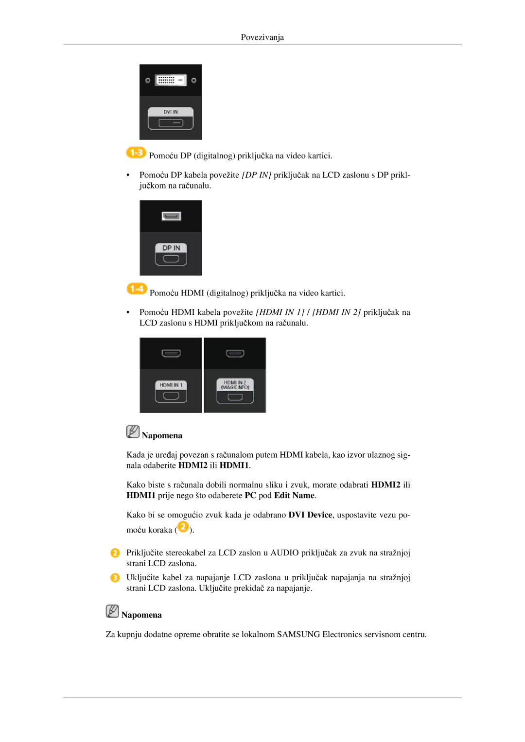 Samsung LH32HBPLBC/EN, LH32HBSLBC/EN manual Napomena 