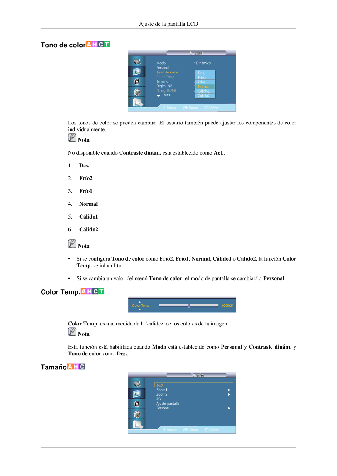 Samsung LH32HBSLBC/EN, LH32HBTLBC/EN, LH32HBPLBC/EN, LH32HBPMBC/EN manual Tono de color 