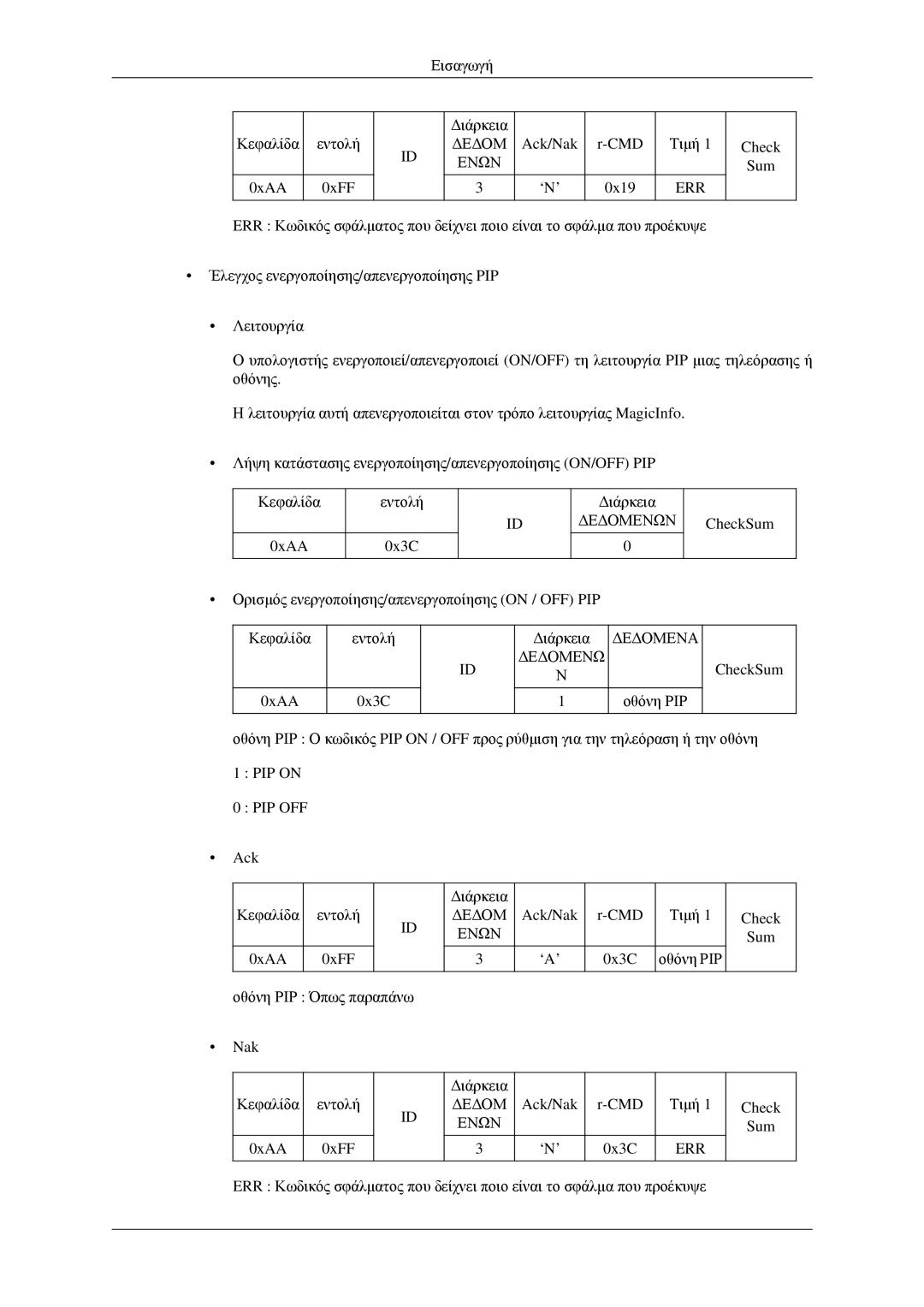 Samsung LH32HBTLBC/EN, LH32HBPLBC/EN, LH32HBSLBC/EN, LH32HBPPBC/EN manual PIP on PIP OFF 