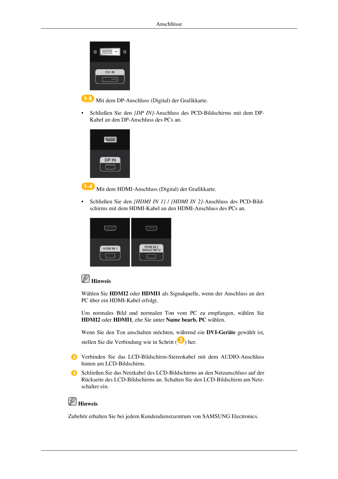 Samsung LH32HBSLBC/EN, LH32HBTLBC/EN, LH32HBPLBC/EN manual Hinweis 