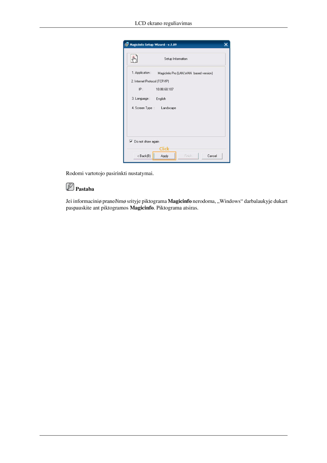 Samsung LH32HBTLBC/EN, LH32HBPLBC/EN, LH32HBSLBC/EN manual Pastaba 