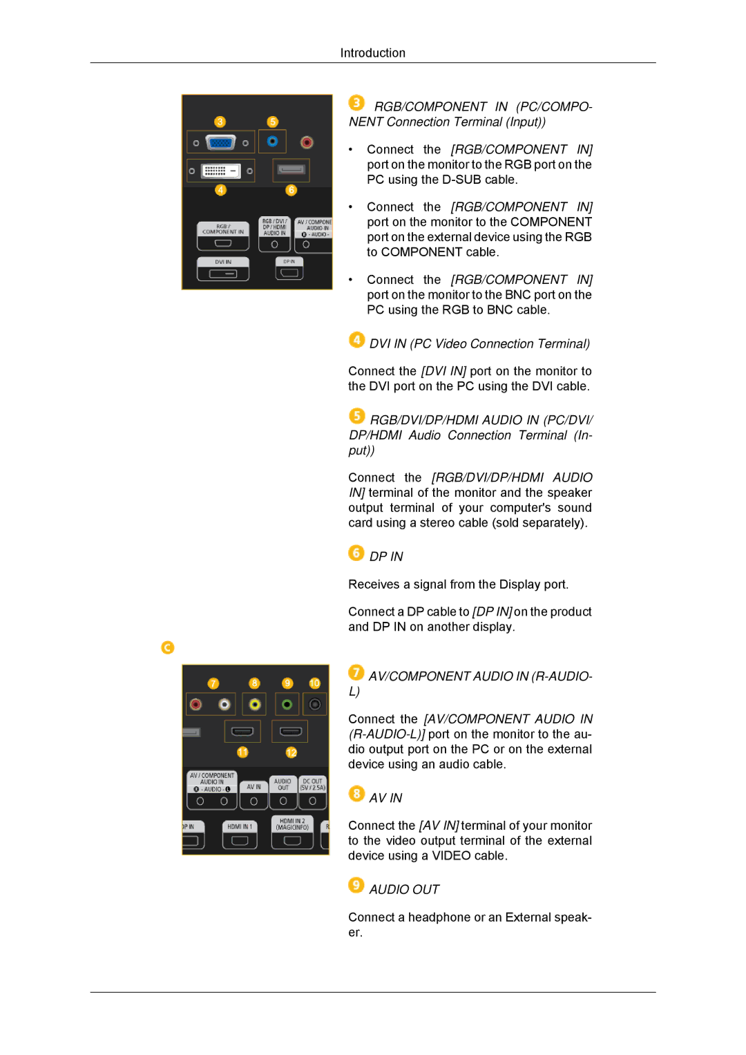 Samsung LH32HBPLBC/XJ, LH32HBTLBC/EN, LH32HBPLBC/EN, LH32MGULBC/EN, LH32HBSLBC/EN AV/COMPONENT Audio in R-AUDIO, Audio OUT 