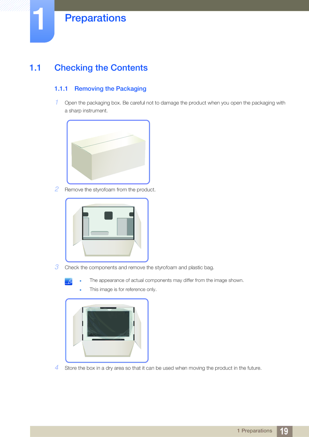 Samsung LH32HDBPLGD/EN, LH40HDBPLGD/EN manual Preparations, Checking the Contents 