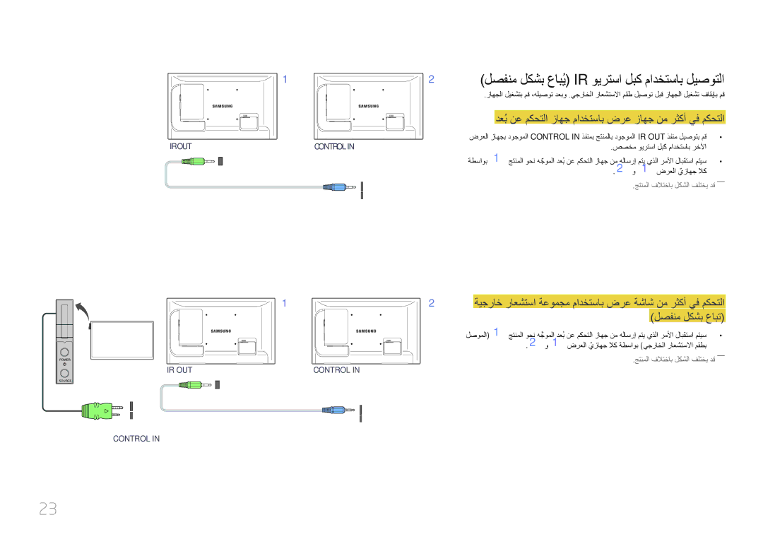 Samsung LH46LECPLBC/NG, LH32LECPLBC/EN, LH55LECPLBC/NG, LH55LECPLBC/XY manual لصفنم لكشب عابُي Ir ويرتسا لبك مادختساب ليصوتلا 