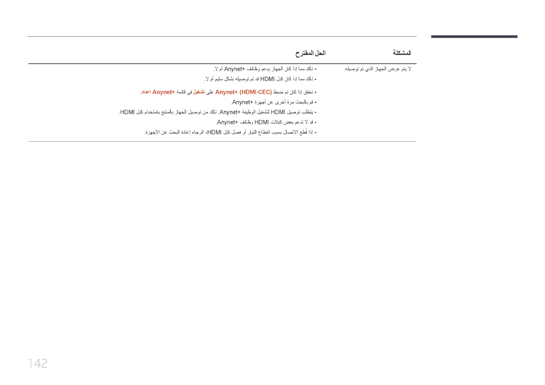 Samsung LH32MECPLGC/NG, LH32MECPLGC/EN, LH40MECPLGC/NG, LH40MECPLGC/UE 142, لا مأ Anynet+‎فئاظو معدي زاهجلا ناك اذإ امم دكأت 