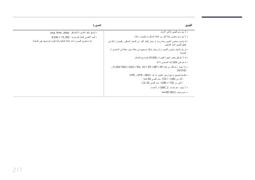 Samsung LH55MECPLGC/NG, LH32MECPLGC/EN, LH40MECPLGC/NG, LH32MECPLGC/NG, LH40MECPLGC/UE, LH55MECPLGC/UE manual 217, ةروصلا 